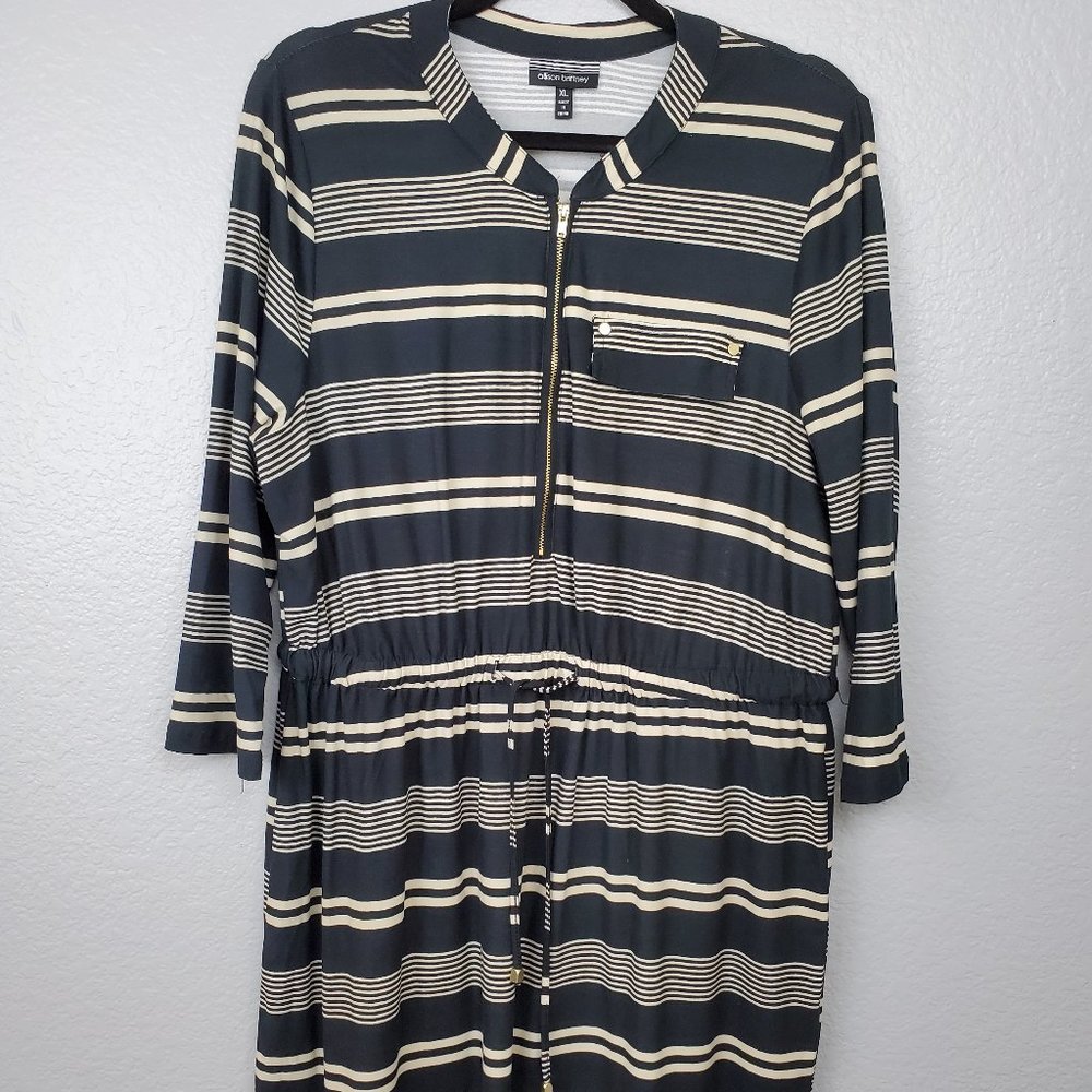 Allison Brittney Black and Tan Dress